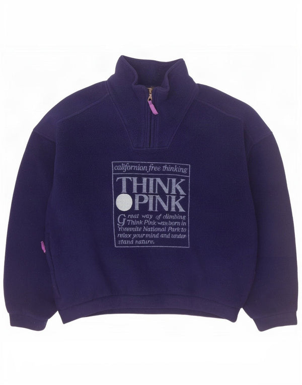 Женский флисовый джемпер Think Pink с рисунком на молнии, Великобритания 20, 2XL, темно-синий