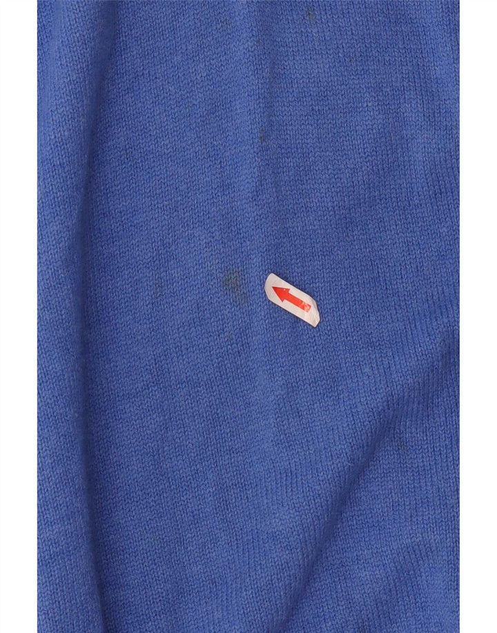 Мужской джемпер с воротником на молнии Fred Perry, средний синий шерстяной свитер