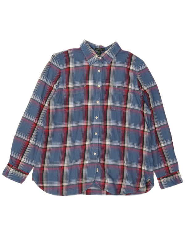 Женская фланелевая рубашка Ralph Lauren UK 18 XL, синяя клетка, хлопок