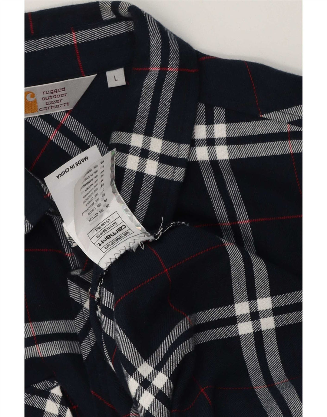 Мужская фланелевая рубашка Carhartt, большая темно-синяя клетка, хлопок