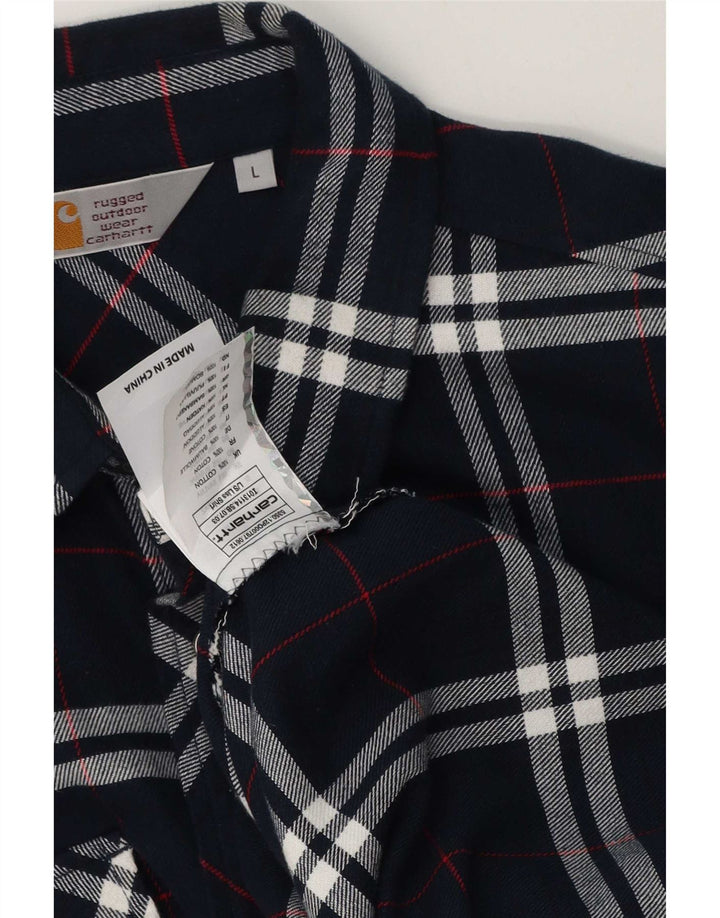 Мужская фланелевая рубашка Carhartt, большая темно-синяя клетка, хлопок
