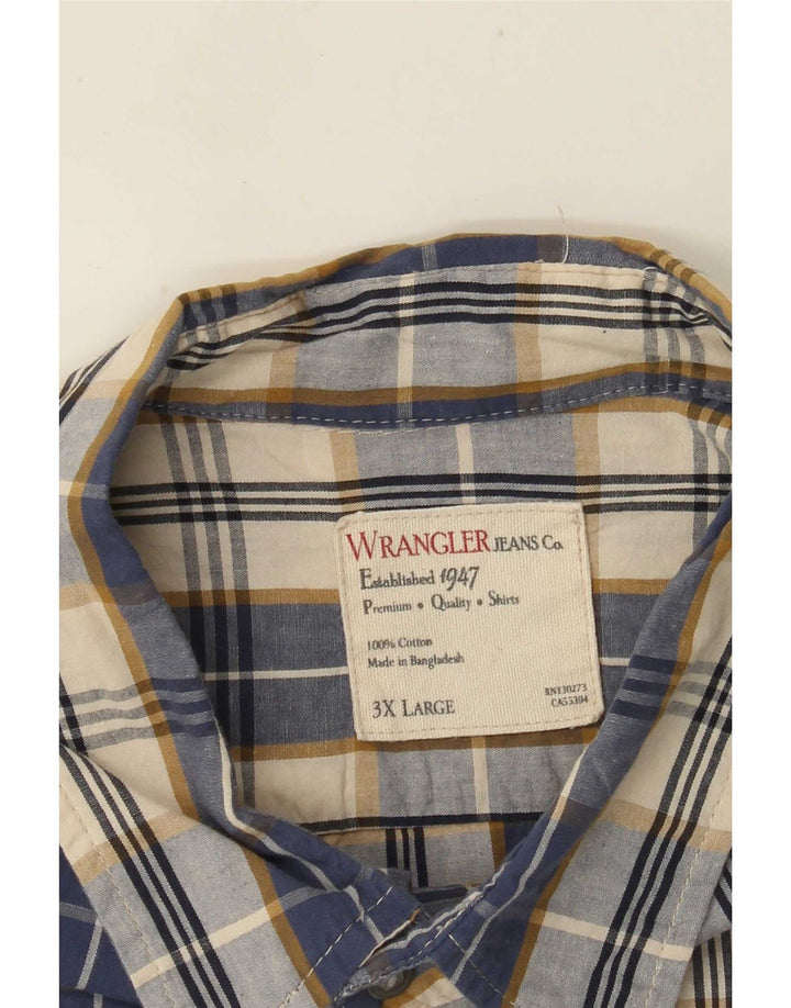 Мужская рубашка Wrangler 3XL, темно-синяя клетка, хлопок