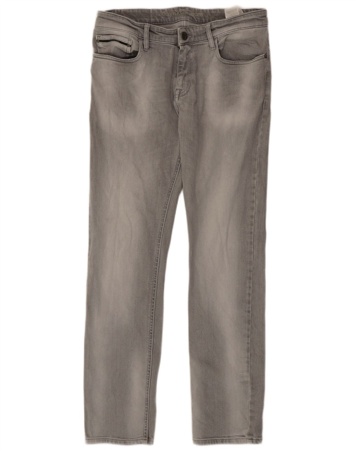 Мужские узкие джинсы Calvin Klein W32 L32, серый хлопок