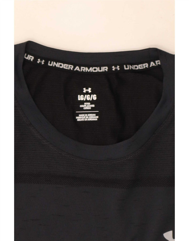 Мужская приталенная футболка Under Armour, большая серая в крапинку