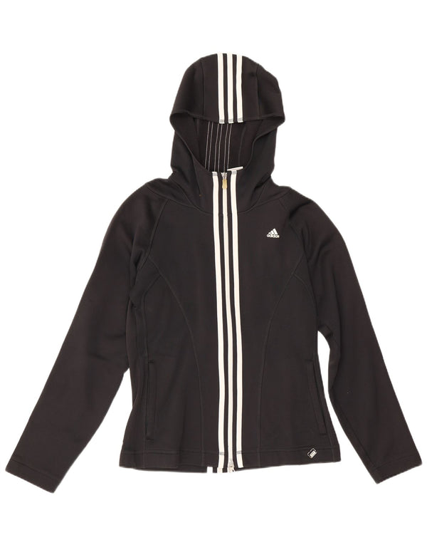 Женский свитер с капюшоном на молнии Adidas Climawarm UK 10, маленький, черный, полиэстер