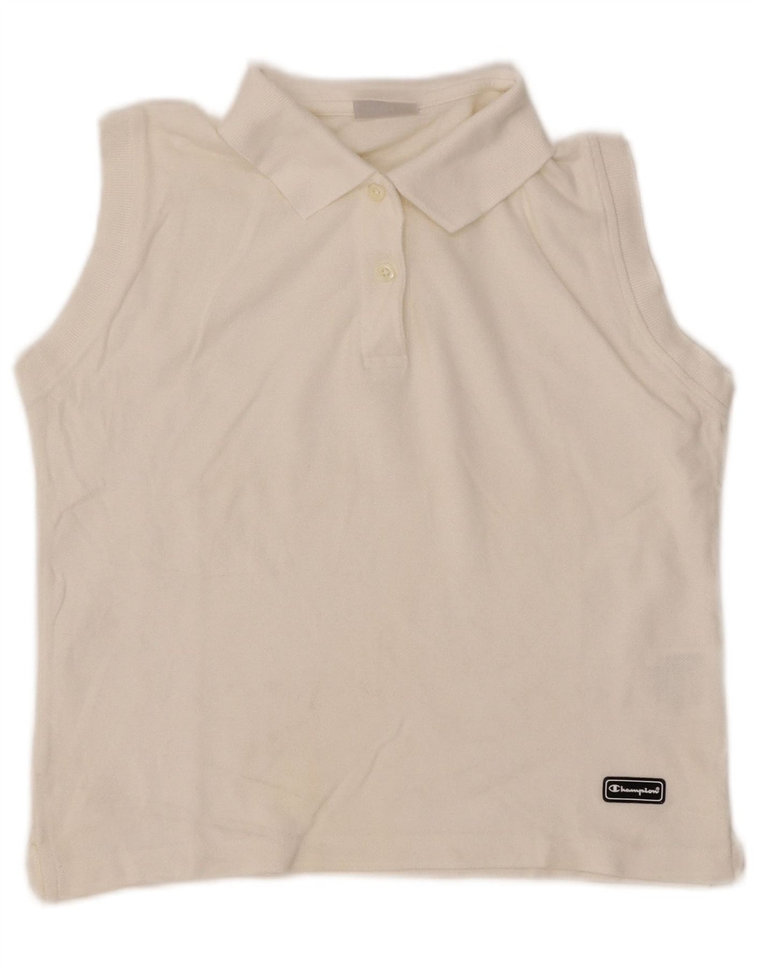 Женская укороченная рубашка поло без рукавов CHAMPION UK 16, большой размер, белый хлопок