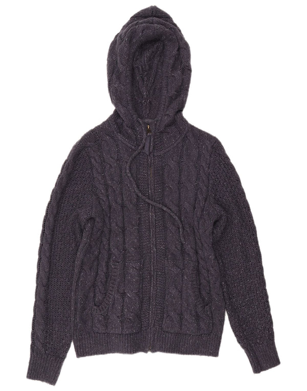 Женский кардиган с капюшоном Fat Face UK 12, средний темно-синий в крапинку