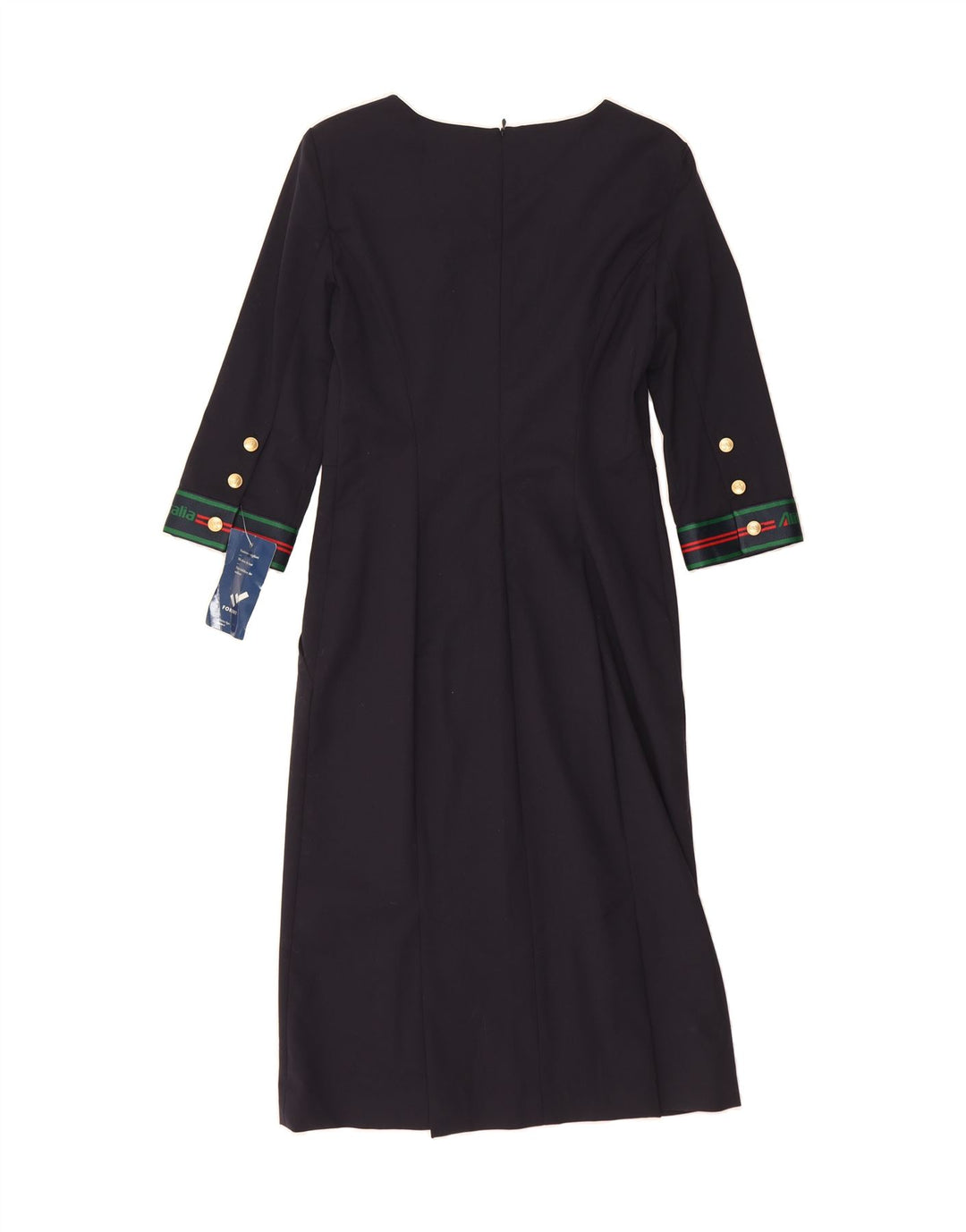 FORINT Womens 3/4 Sleeve Maxi Dress IT 40 Small Navy Blue Acetate Vintage Forint and Second-Hand Forint from Messina Hembry 