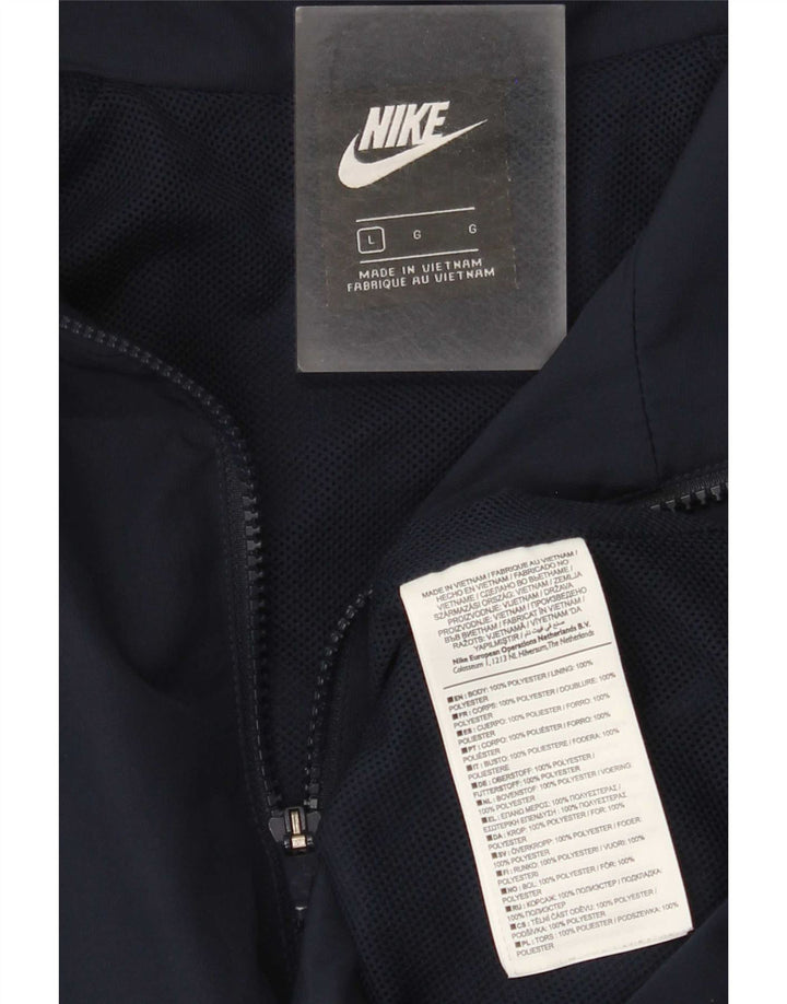Мужская спортивная куртка Nike, большая темно-синяя спортивная куртка из полиэстера