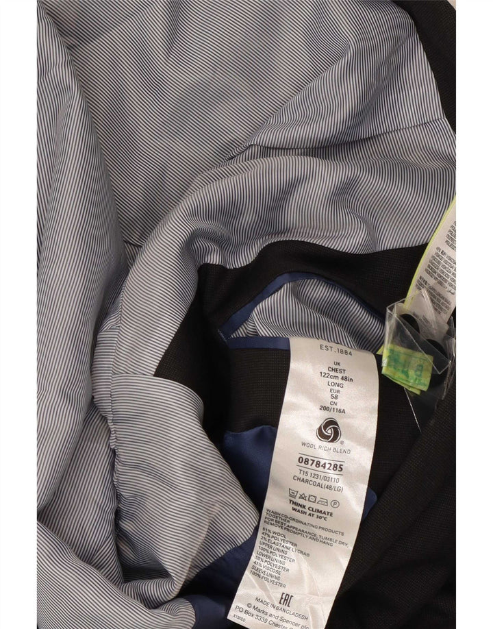 Мужской пиджак на двух пуговицах Marks & Spencer, Великобритания, 48, 2XL, серый, шерстяной