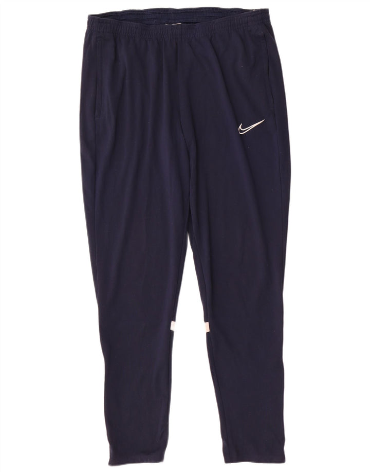 Мужские спортивные брюки Nike Dri Fit среднего размера, темно-синие, полиэстер