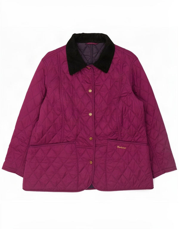 Женская стеганая куртка Barbour UK 16, большой фиолетовый, полиамид с цветными блоками