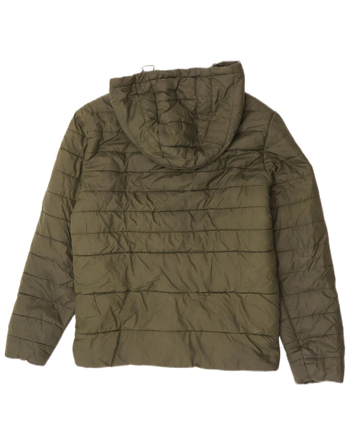 Мужская стеганая куртка Jack & Jones с капюшоном UK 36, маленький нейлон цвета хаки