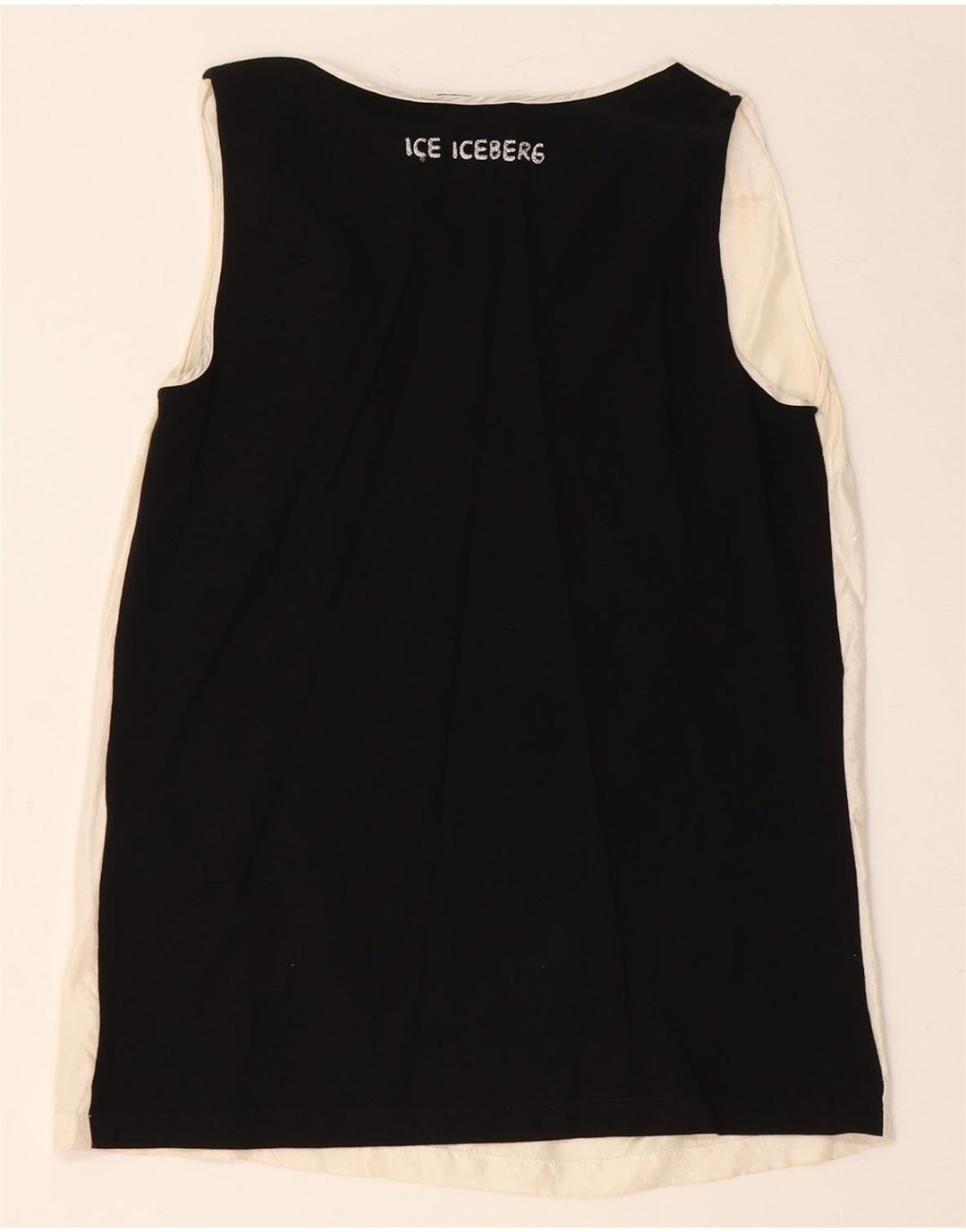 ICEBERG Женская блузка с графическим рисунком Top UK 8 Small Off White Colorblock