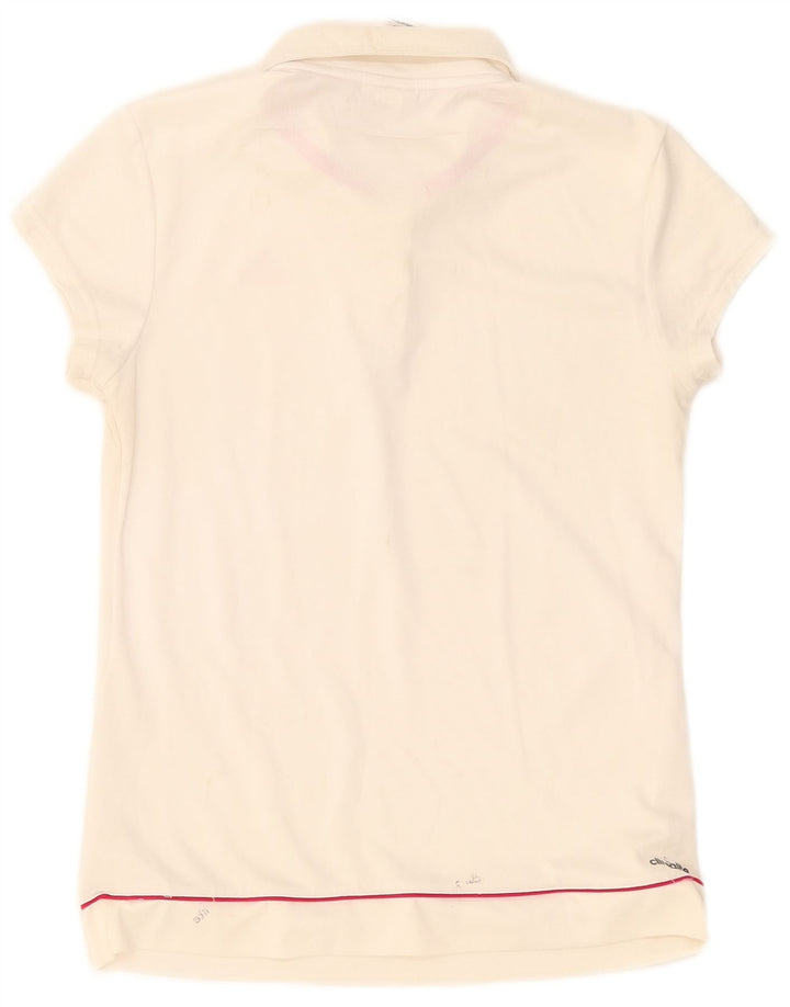 Женская рубашка-поло Adidas Climalite UK 8/10, маленькая, белый полиэстер