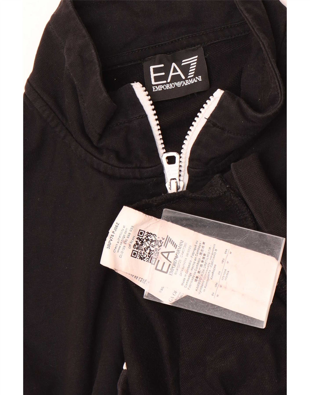 Emporio Armani Мужской спортивный костюм с графическим рисунком, верхняя куртка, средний черный хлопок, хлопок