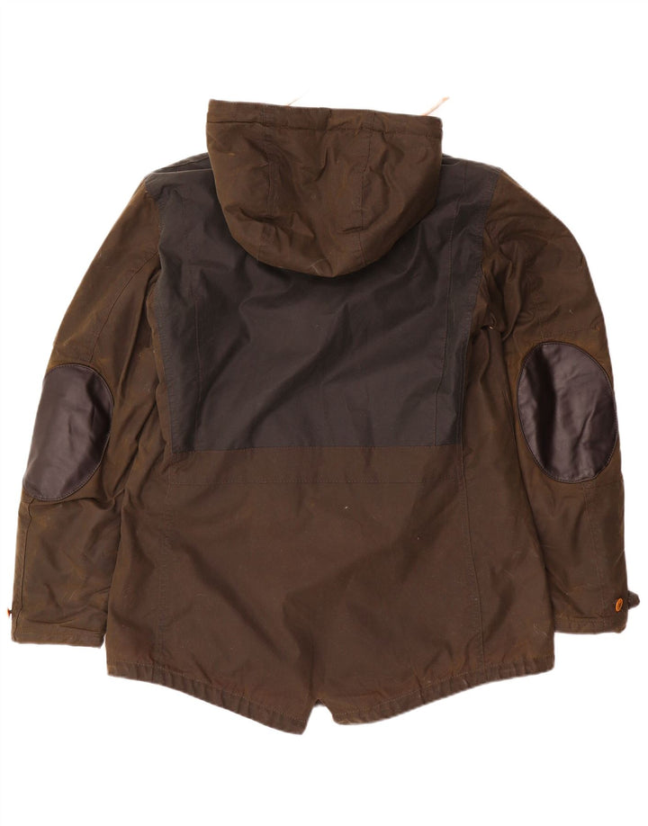 Мужская куртка Barbour из вощеного хлопка с капюшоном UK 40, большая коричневая