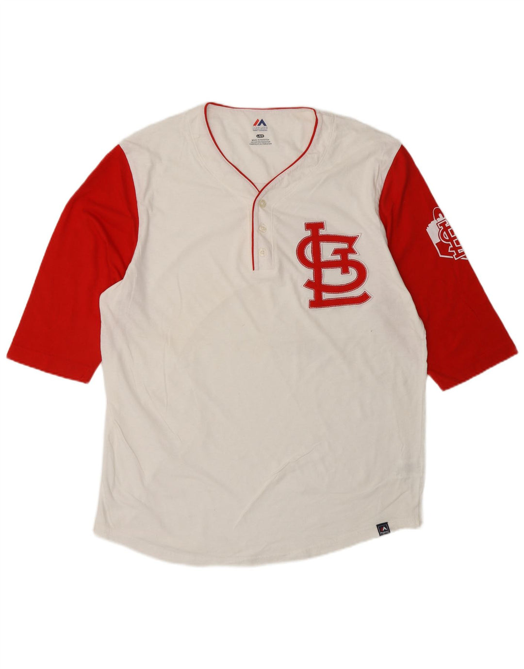 Мужской топ MAJESTIC St. Louis Cardinals с рисунком, рукавом 3/4, большой белый