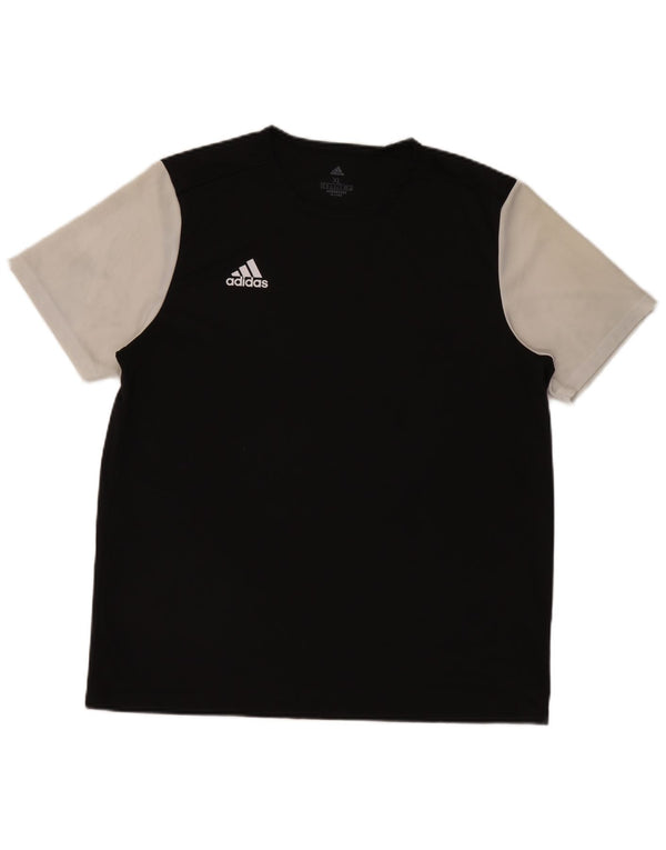 Мужская футболка Adidas Aeroready Top XL черная из полиэстера с цветными блоками