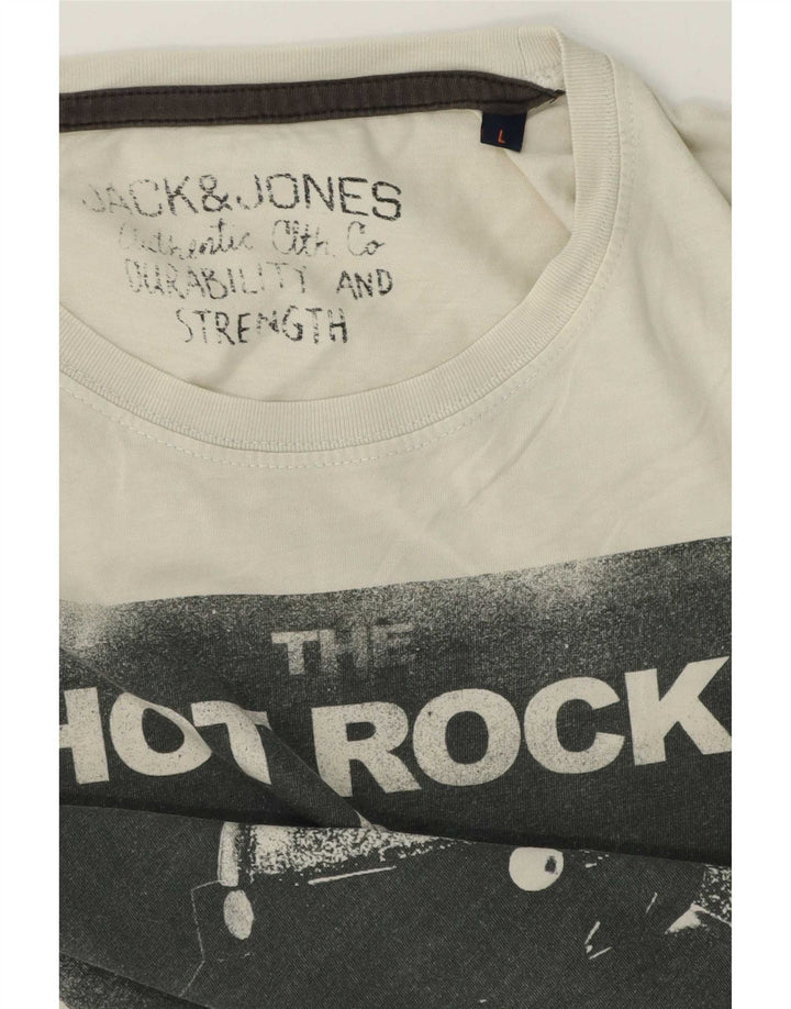Мужская футболка с рисунком Jack & Jones, большая белая