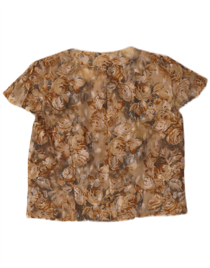 Укороченная женская блузка VINTAGE IT 42 Medium Beige Floral