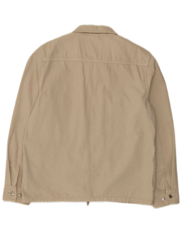 Мужская куртка Zara UK 42 XL, бежевый хлопок, Великобритания
