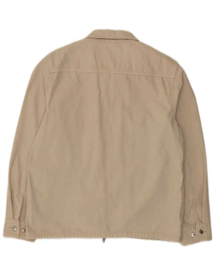 Мужская куртка Zara UK 42 XL, бежевый хлопок, Великобритания