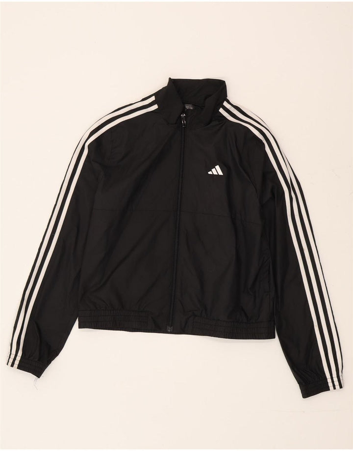 Спортивный костюм Adidas для девочек, верхняя куртка 14-15 лет, черный полиэстер