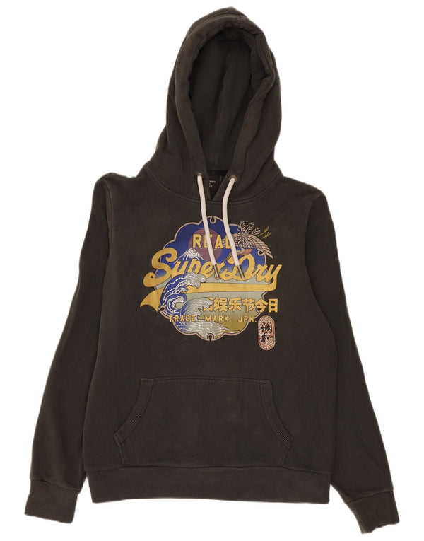 Женский джемпер с капюшоном Superdry UK 16, большой серый, хлопок