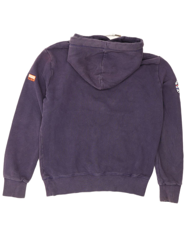 Мужской джемпер с капюшоном Superdry, большой размер, темно-синий, хлопок с цветными блоками