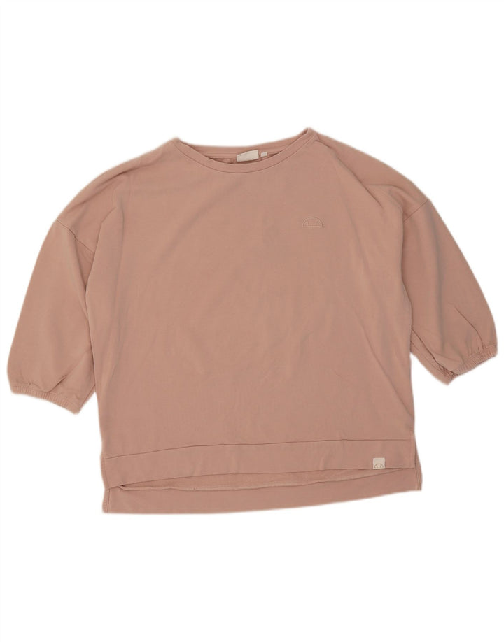 Женский свободный свитшот Ellesse с рукавом 3/4, Великобритания, 10, маленький розовый