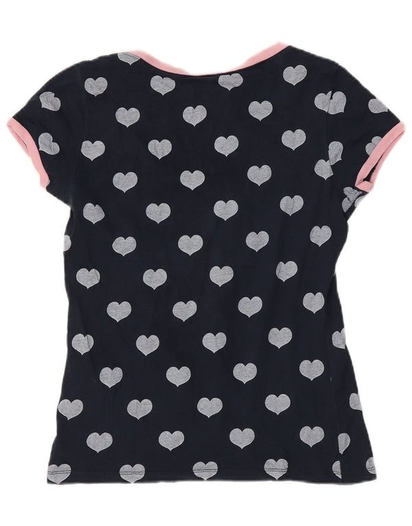Женская футболка Converse с абстрактным узором Top UK 12 Medium Navy Blue Heart