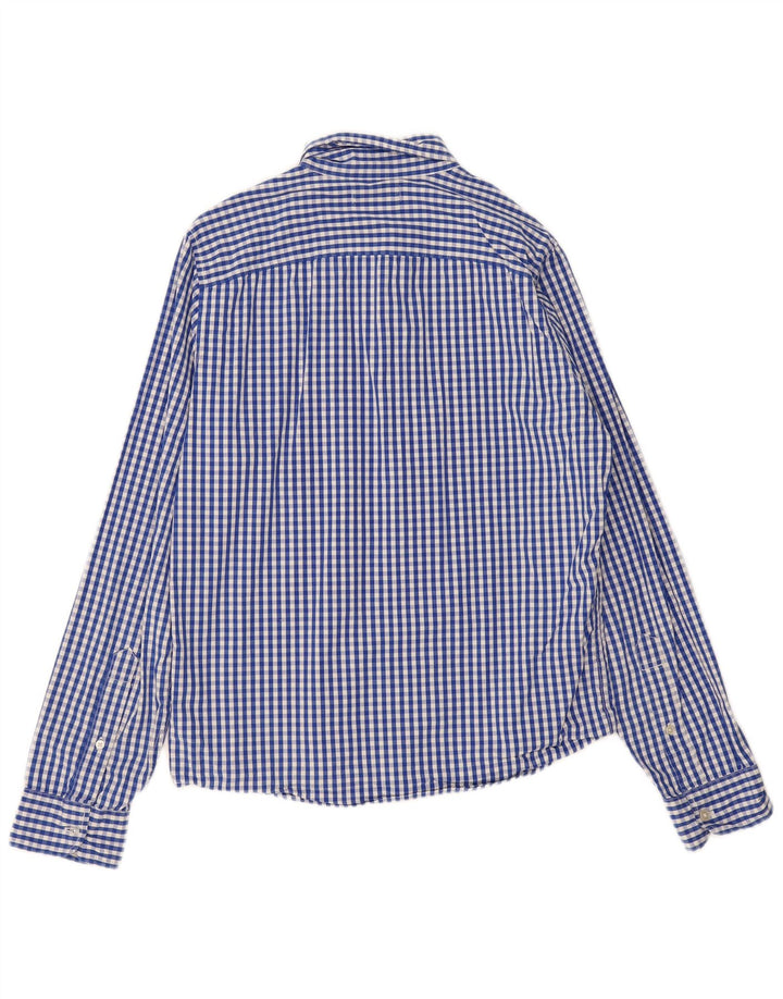 HOLLISTER Mens Shirt Medium Blue Gingham Cotton