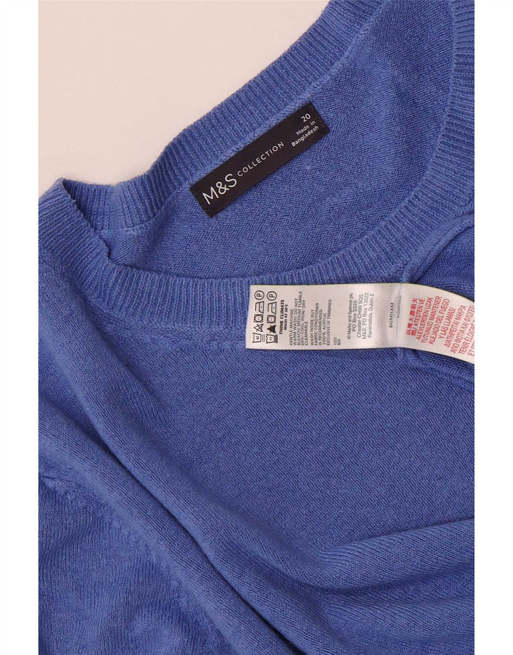 Женский джемпер с круглым вырезом Marks & Spencer UK 20 2XL синий