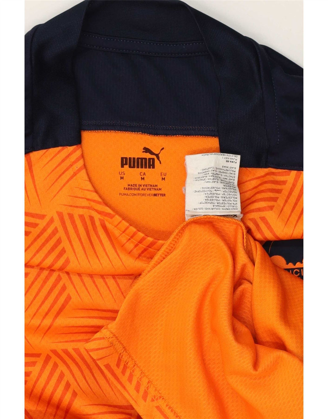 Мужская футболка Puma Valencia Верх среднего оранжевого цвета из полиэстера с цветными блоками