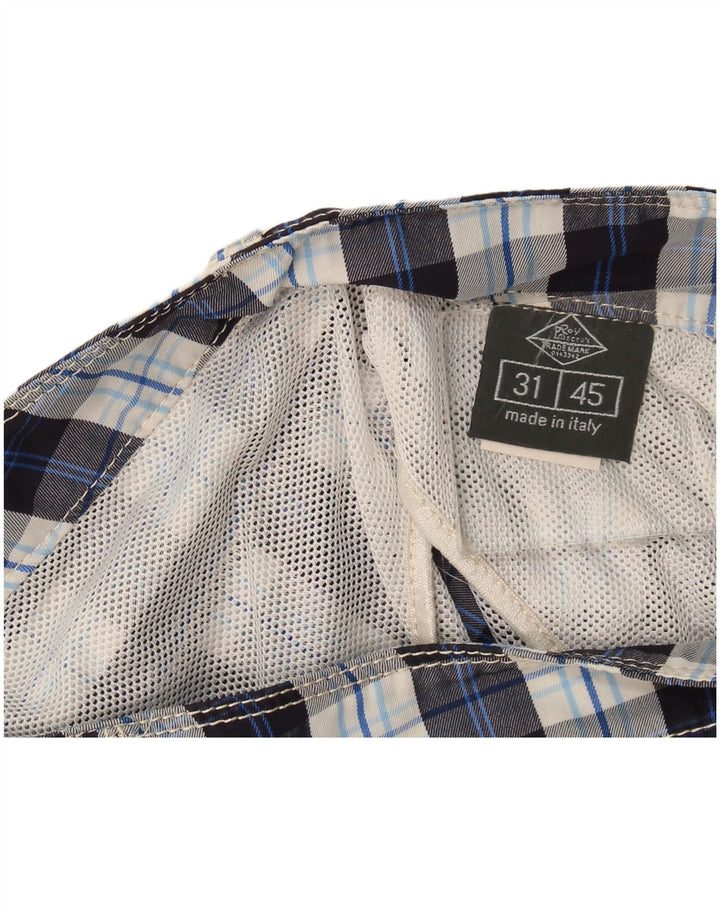 Мужские повседневные шорты Roy Rogers W31, средний темно-синий полиэстер в клетку