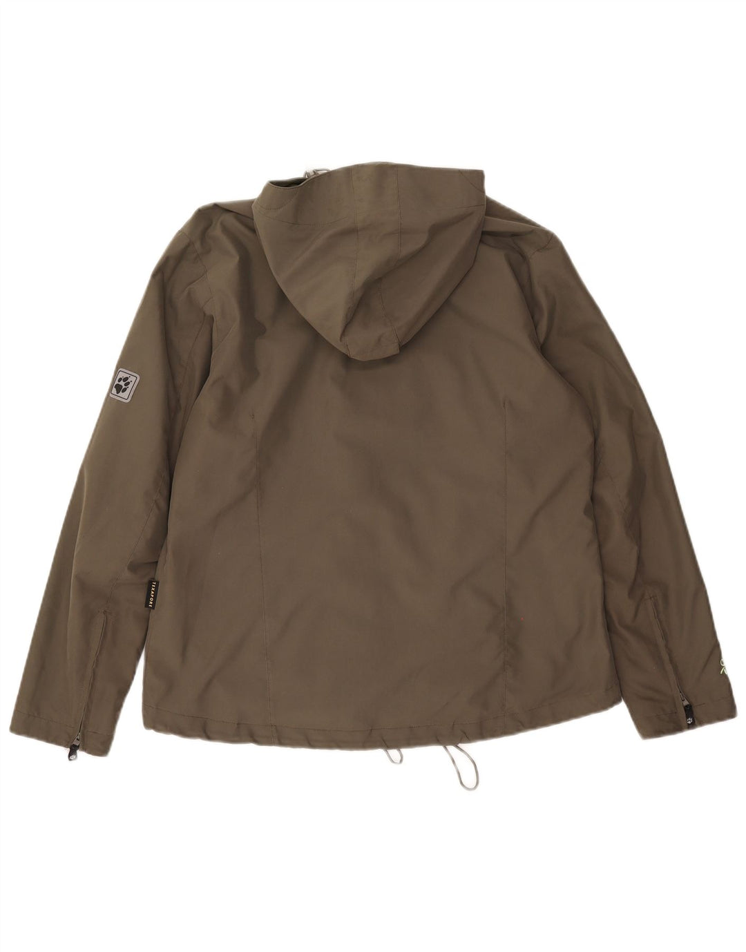 Женская дождевик с капюшоном Jack Wolfskin UK 14/16, большой полиэстер цвета хаки