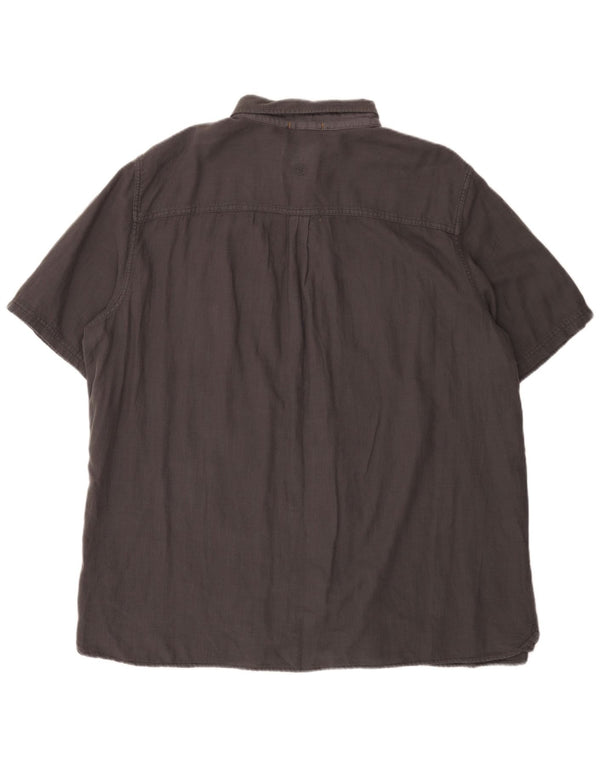 Мужская рубашка стандартного кроя с коротким рукавом Fat Face 3XL, серая, хлопок