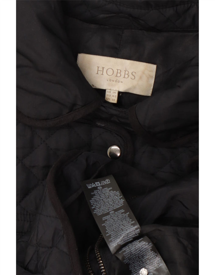 Женское стеганое пальто Hobbs UK 14, средний черный из полиамида