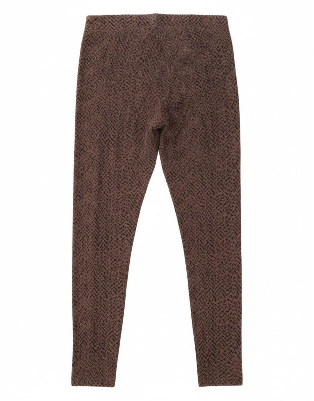 MARKS & SPENCER Womens Abstract Pattern Leggings UK 14 Large Brown Cotton