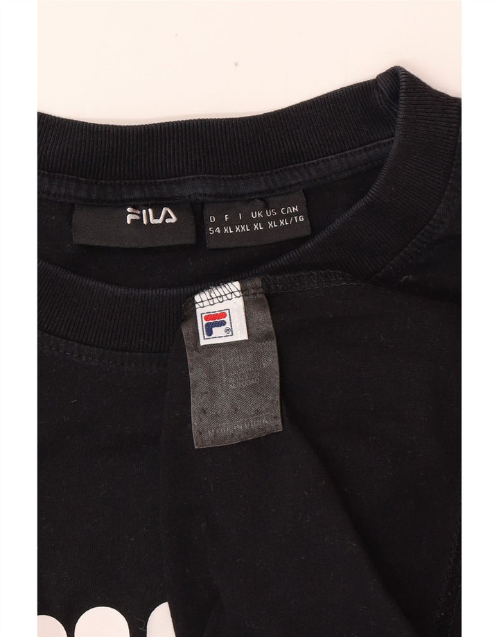 Мужская футболка с рисунком FILA Top XL, черный хлопок