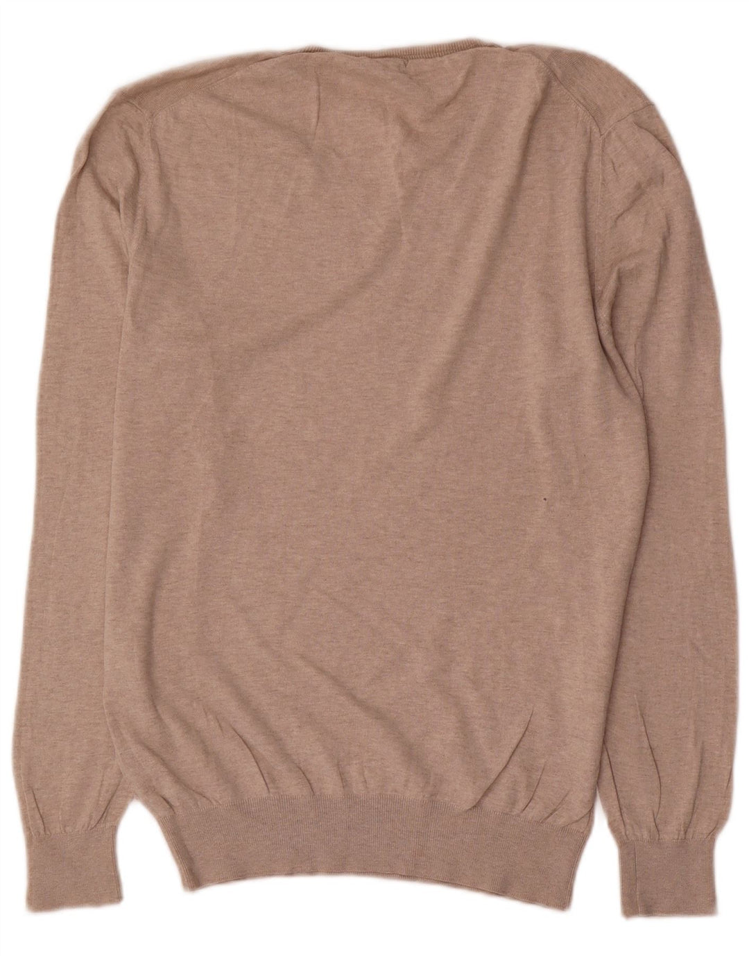 Мужской джемпер с v-образным вырезом Massimo Dutti, большой бежевый, хлопок