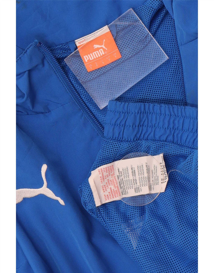 Мужской спортивный костюм Puma, верхняя куртка, маленький синий, полиэстер с цветными блоками, спортивный