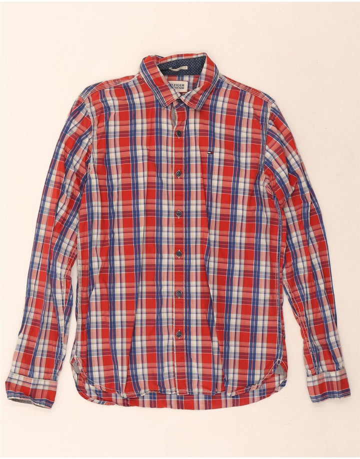 Мужская рубашка Tommy Hilfiger, маленькая красная клетка, хлопок