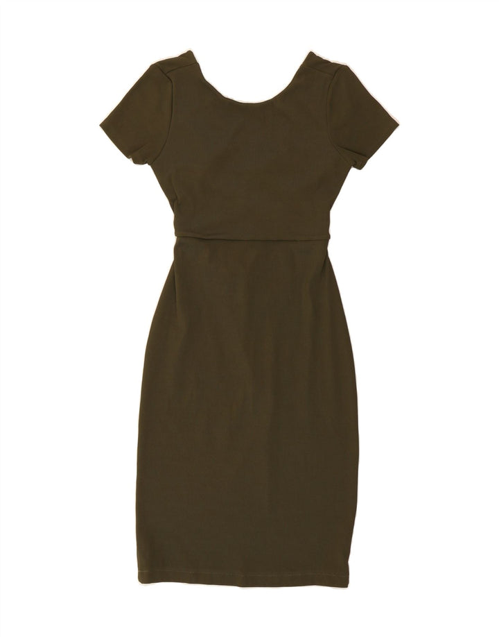 ZARA Womens Bodycon Dress UK 14 Large Khaki Vintage Zara and Second-Hand Zara from Messina Hembry 