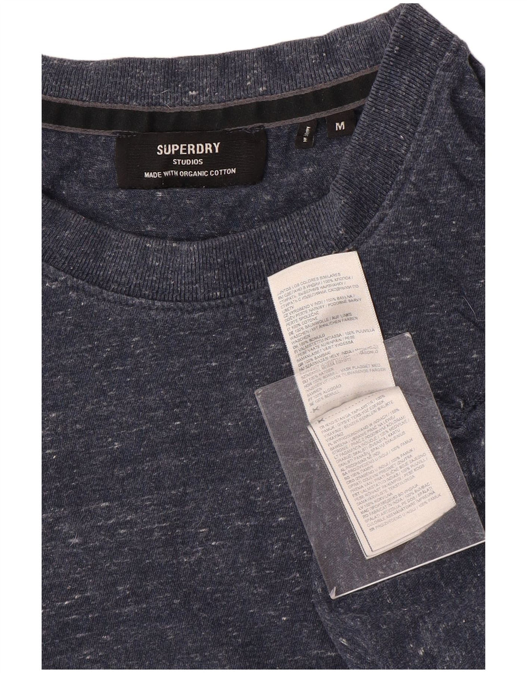 Мужская футболка Superdry Top Medium Темно-синяя в крапинку из хлопка
