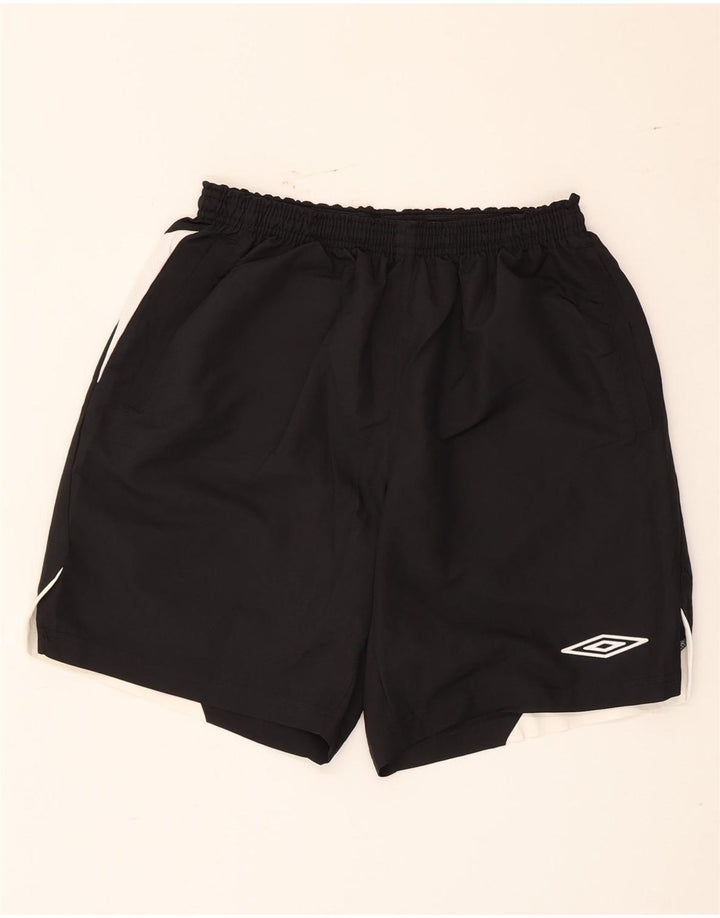 Мужские спортивные шорты Umbro, большие черные из полиэстера с цветными блоками