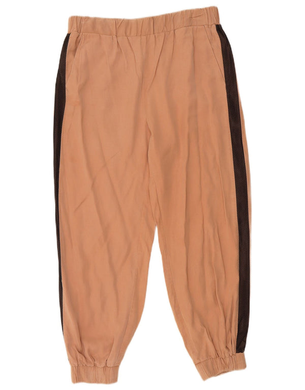 Женские укороченные брюки-джоггеры Zara W28 L25 розового цвета с цветными блоками среднего размера