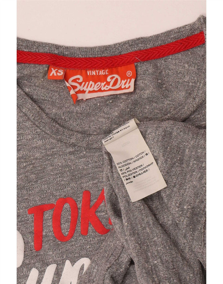 Мужская футболка Superdry Regular с рисунком, топ XS, серый хлопок