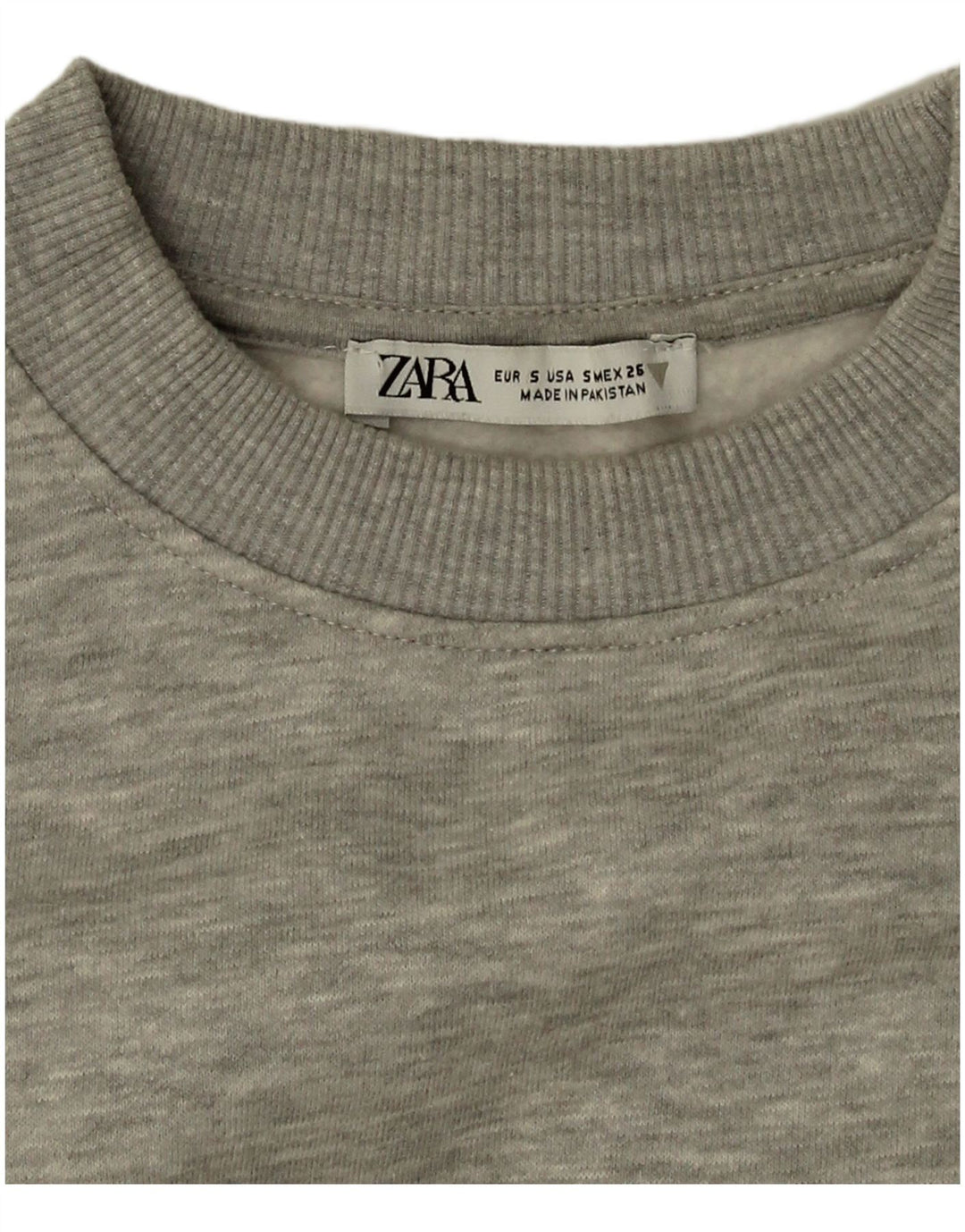 Женский укороченный свитшот оверсайз Zara UK 10, маленький серый в крапинку